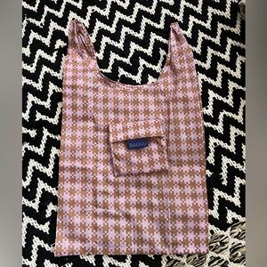 Baggu mini reusable gingham pixel print bag